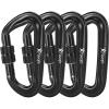 12kN Heavy Duty Carabiner Clips - Favofit Ultralight Screw-Lock Locking Carabiner for Keychain Clip Key Ring Hammock & Dog Leash - Snag-Free D Ring Carabiners for Camping & Gym view 1