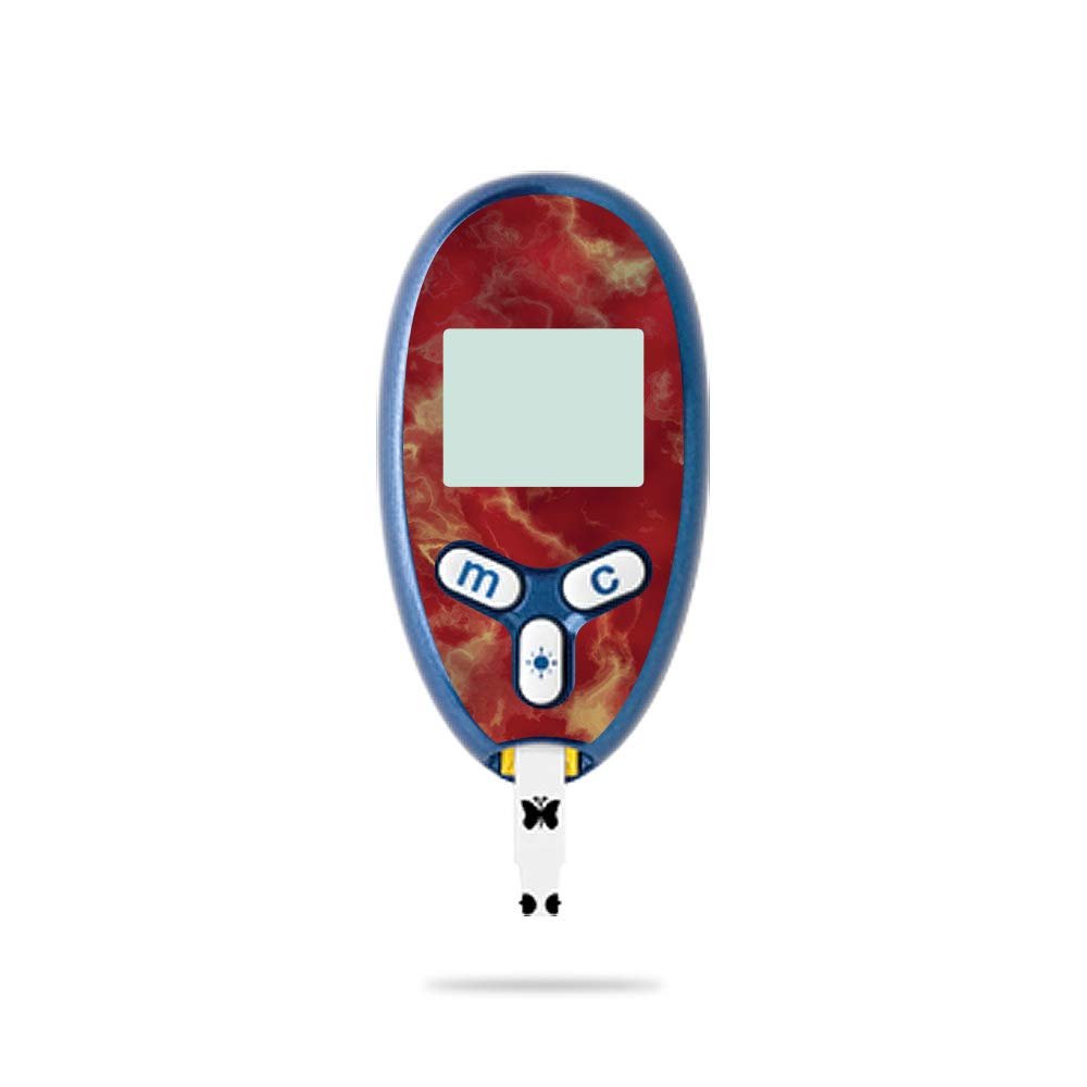 MightySkins Skin Compatible with Abbott Freestyle Lite - Crimson Marble | Protective, Durable, and Unique Vinyl Decal wrap Cover | Easy to Apply, Remove, and Change Styles | Made in The USA