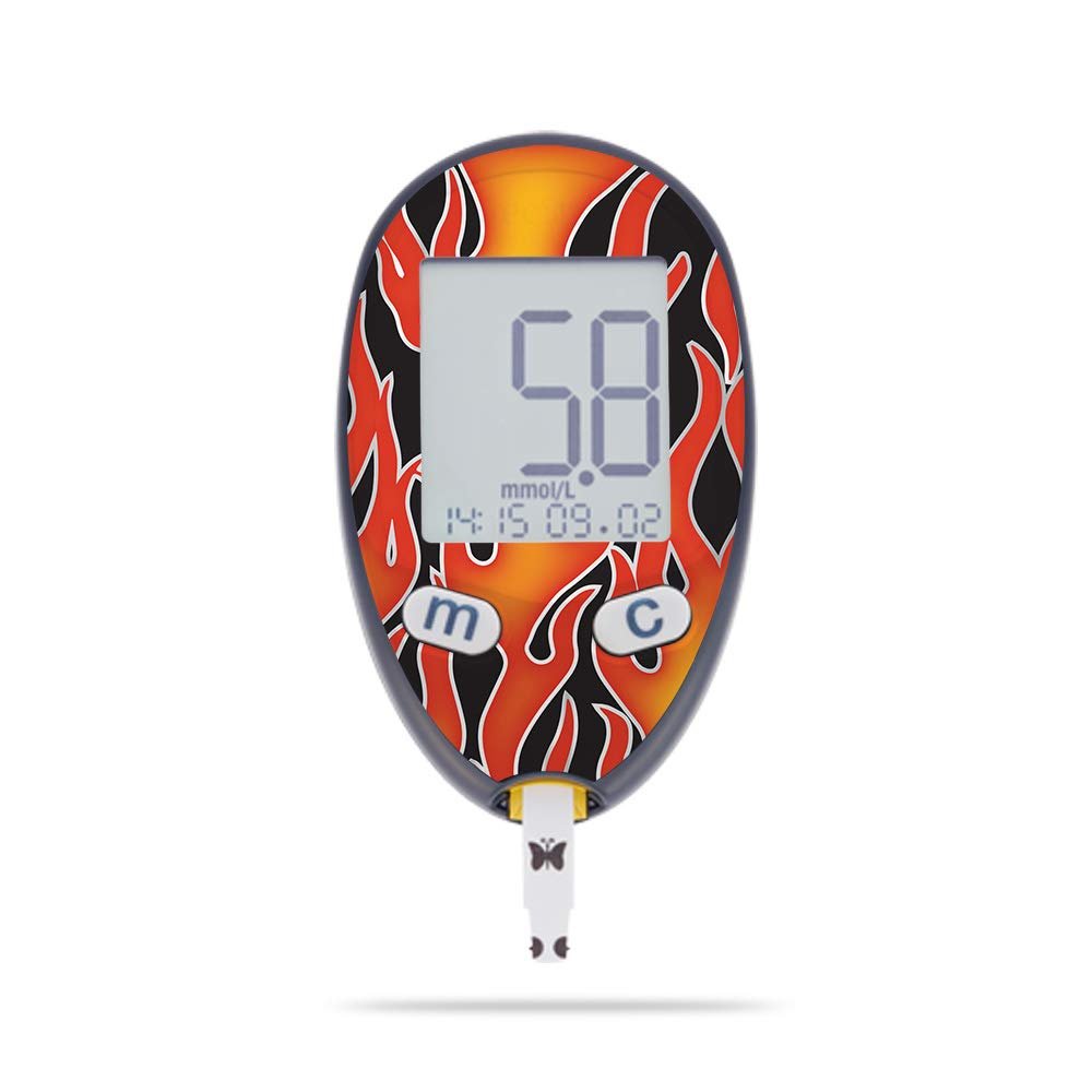 MightySkins Skin Compatible with Abbott Freestyle Freedom Lite - Hot Flames | Protective, Durable, and Unique Vinyl Decal wrap Cover | Easy to Apply, Remove, and Change Styles | Made in The USA