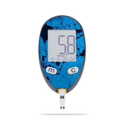 MightySkins Skin Compatible with Abbott Freestyle Freedom Lite - Blue Skulls | Protective, Durable, and Unique Vinyl Decal wrap Cover | Easy to Apply, Remove, and Change Styles | Made in The USA