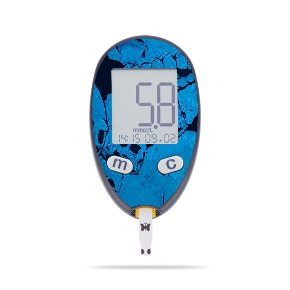 MightySkins Skin Compatible with Abbott Freestyle Freedom Lite - Blue Skulls | Protective, Durable, and Unique Vinyl Decal wrap Cover | Easy to Apply, Remove, and Change Styles | Made in The USA