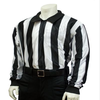 Smitty | FBS-123 | 2" Stripe Hybrid Cold Weather Water Resistant Referee Long Sleeve Shirt Football Lacrosse | Official's Choice! (Small)