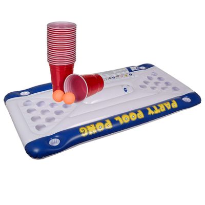 Out of the Blue 91/4025 Air Bed Pool Pong Game Approx. 152 x 76 x 15 cm, including 20 plastic cups and 2 Ping Pong balls, gift boxed