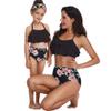 Family Matching Swimwear - Fancy Mother and Daughter Swimwear Family Matching Swimsuit Girls Swimwear (104, Black) view 2