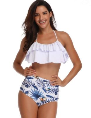 Family Matching Swimwear - Fancy Mother and Daughter Swimwear Family Matching Swimsuit Girls Swimwear (140, Blue)