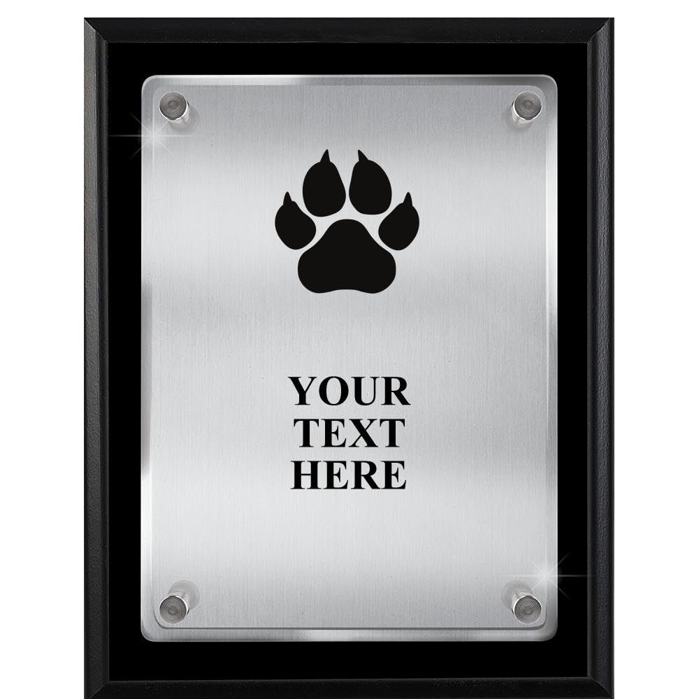 Crown Awards Mascot Award Plaques with Custom Engraving, 7x9 Paw Print Floating Plaque Award, Great Personalized Coaching Gift Prime