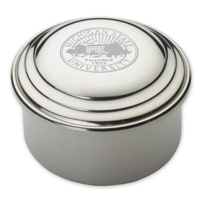 M. LA HART Michigan State Pewter Keepsake Box
