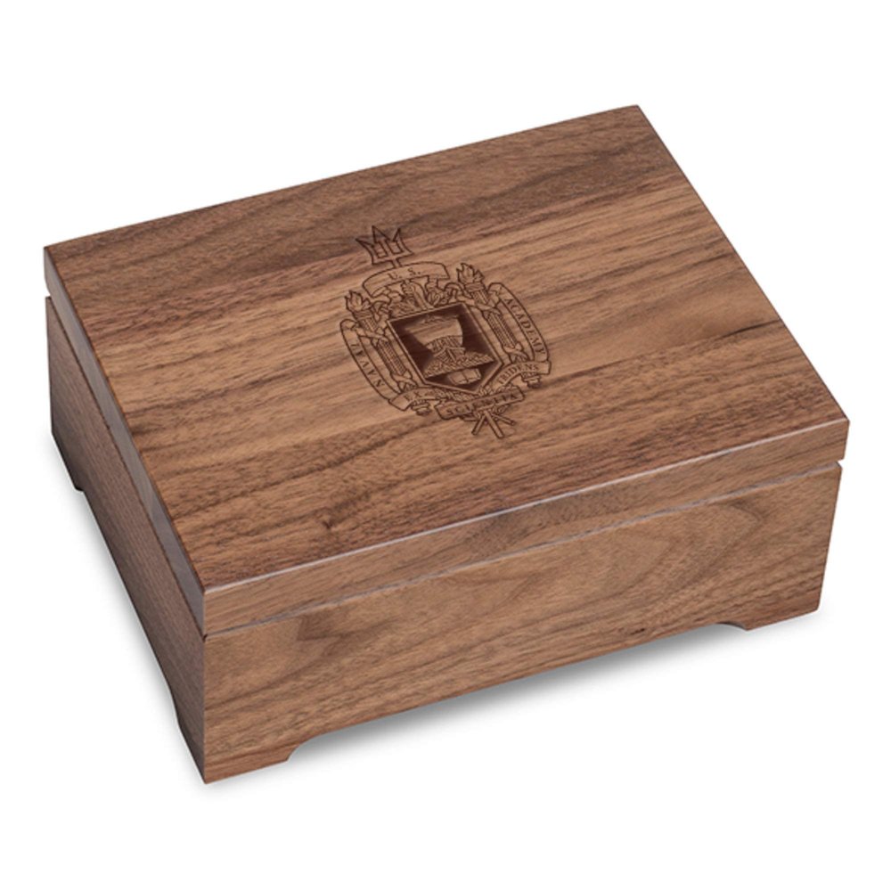 M. LA HART US Naval Academy Solid Walnut Desk Box