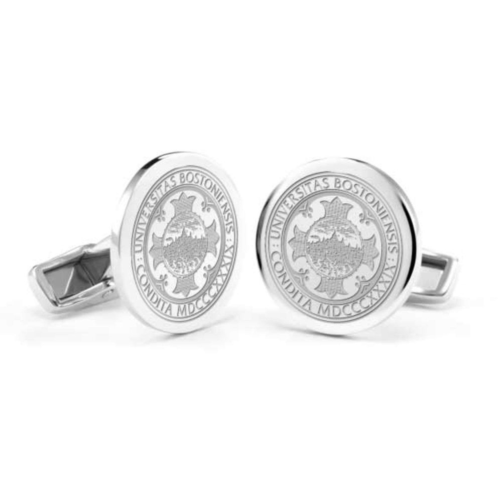 Boston University Cufflinks in Sterling Silver