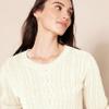 Amazon Essentials Women's Soft Fisherman Cable Long-Sleeve Crewneck Sweater (Available in Plus Size), Cream, X-Small view 4