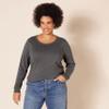 Amazon Essentials Women's Long-Sleeve Lightweight Crewneck Sweater (Available in Plus Size), Charcoal Heather, 2X view 3