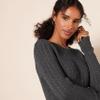 Amazon Essentials Women's Soft Fisherman Cable Long-Sleeve Crewneck Sweater (Available in Plus Size), Charcoal Heather, Small view 4