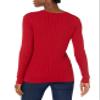 Amazon Essentials Women's Lightweight Long-Sleeve Cable Crewneck Sweater (Available in Plus Size), Red, Small view 3