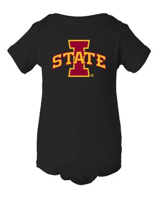CornBorn Iowa State Infant Onesie - ISU Logo - Let's Go State - Black - 18M