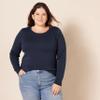 Amazon Essentials Women's Long-Sleeve Lightweight Crewneck Sweater (Available in Plus Size), Navy, 1X view 4