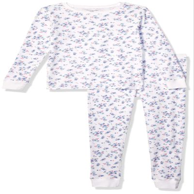 Amazon Essentials Women's Thermal Long Underwear Set Underwear, -White Floral, XS