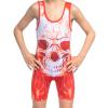 KO Sports Gear Unisex Wrestling Singlet for Adult Wrestlers - Wrestling Singlet for Men & Women - Bold Durable Uniform, Stretchy Breathable Material - Red Skull, Adult XX-Large view 4