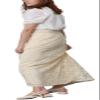CHARTOU Womens Elegant Floral Lace Elastic High Waist Pleated Maxi Long Beach Skirts (Medium, Beige) view 4