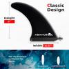 Abahub 8'' SUP Single Center Fin with 1 No Tool Fin Screw, Fiberglass Reinforeced 8 inch SUP Replacement Fins for Surfboard, Stand-up Paddle Board, Longboard, Black view 2