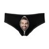 Custom Face Zipper Classic Black High-Cut Brief Panty Underwear for Women Girlfriend M view 1