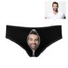 Custom Face Zipper Classic Black High-Cut Brief Panty Underwear for Women Girlfriend M view 3