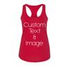 Just Customized Racer Back Tank for Ladies/Women Personalized with Your Photo and Text (Red, Small) view 1