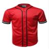Casual Hipster Short Sleeves Baseball Inspired Jersey Top Red XS view 1