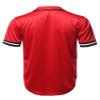 Casual Hipster Short Sleeves Baseball Inspired Jersey Top Red XS view 2
