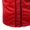 Casual Hipster Short Sleeves Baseball Inspired Jersey Top Red XS view 4