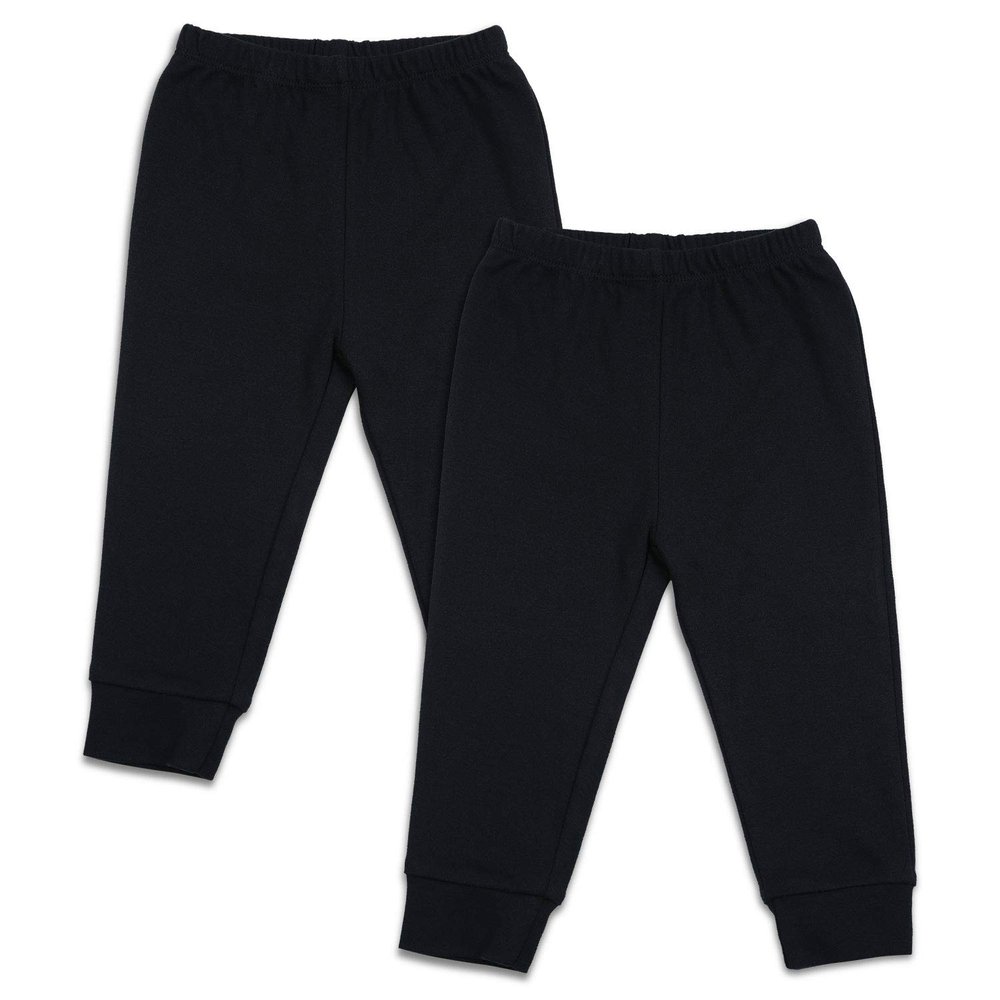 SOBOWO 24 Month Boy Pants Pack Black Baby Boy Pants Toddler Boy Cotton Crawling Bottoms for Newborn Boys Girls Pack of 2 (18-24 Months, Black/Black)