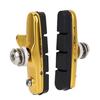 Bike Brake Pads, 3 Colors Quiet Braking Aluminum Rubber Compound Light-Weight Road Bike Brake Shoes Pads Cycling Accessory(Gold)