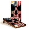 GRAPHIX Express - American Flag Cornhole Board Wrap - C22 American Flag Skull - Laminated Weatherproof Vinyl Decal - Easy Bubble-Free Application - Stickers Dimensions: 2' x 4' - Set of 2 view 1