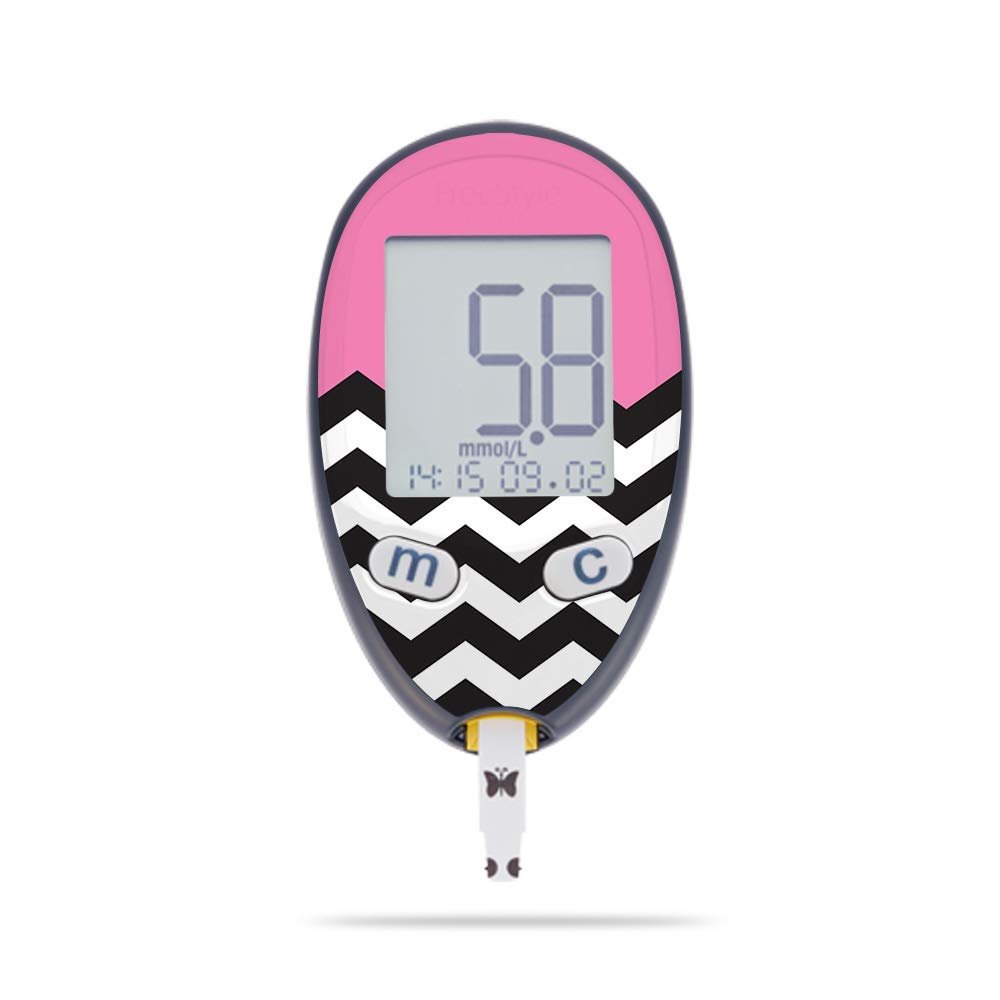 MightySkins Skin Compatible with Abbott Freestyle Freedom Lite - Pink Chevron | Protective, Durable, and Unique Vinyl Decal wrap Cover | Easy to Apply, Remove, and Change Styles | Made in The USA