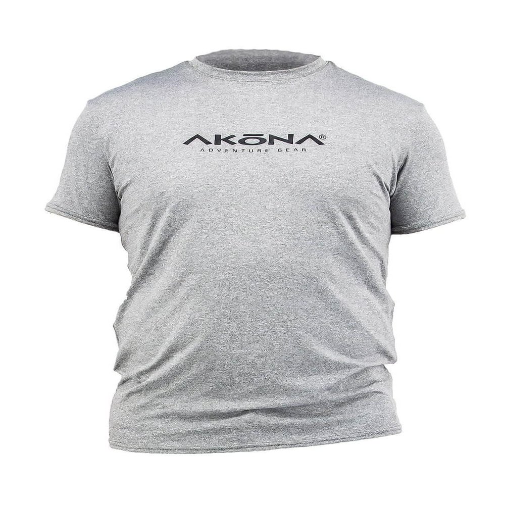 AKONA Men's Short Sleeve Rash Guard, Sun Shirt SPF50+, and Watersports Top. Snorkeling, Surfing, Paddling, Kayaking, Diving (Titanium, X-Large)