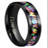 CROWNAL 4mm Handmade Genuine Crushed Fire Opal Balck Tungsten Carbide Men Women Wedding Band Engraved I Love You Size 7 To 17 (4mm,6.5) view 1