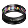 CROWNAL 4mm Handmade Genuine Crushed Fire Opal Balck Tungsten Carbide Men Women Wedding Band Engraved I Love You Size 7 To 17 (4mm,6.5) view 2