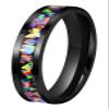 CROWNAL 4mm Handmade Genuine Crushed Fire Opal Balck Tungsten Carbide Men Women Wedding Band Engraved I Love You Size 7 To 17 (4mm,6.5) view 3