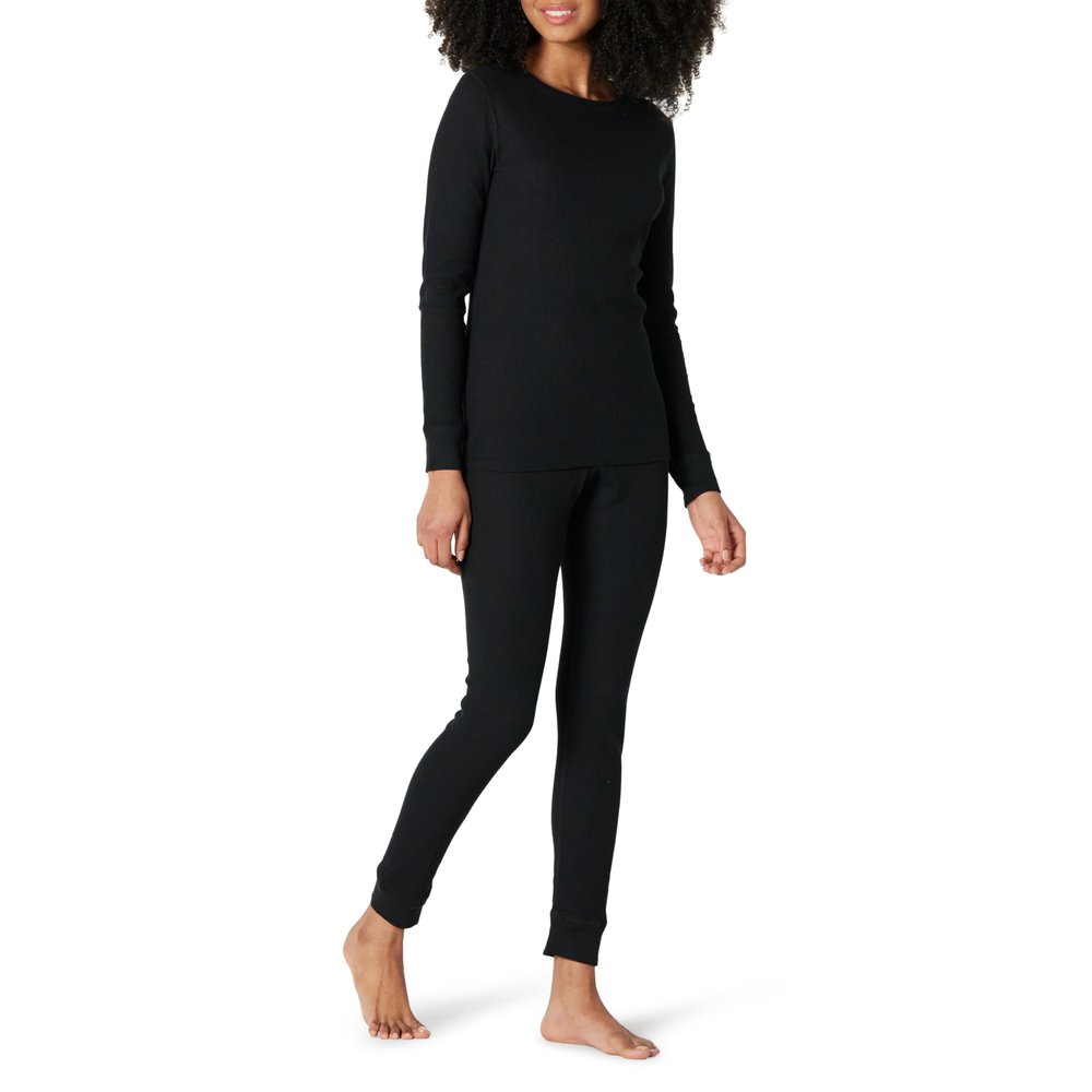 Amazon Essentials Women's Thermal Long Underwear Set Underwear, -Black, XL