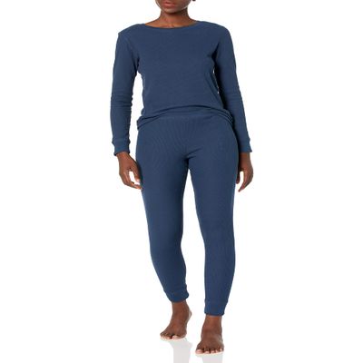 Amazon Essentials Women's Thermal Long Underwear Set Underwear, -Navy, XL