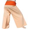 RaanPahMuang Brand Thick Cotton Two Tone Thailand Fisherman Wrap Pants Tall, Small, Orange with Light Orange view 2