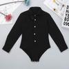 YiZYiF Kids Children Boys' Latin Dance Shirt Ballroom Modern Salsa Samba Dancewear Bodysuit Tuxedo Leotard Top Black 8 view 3
