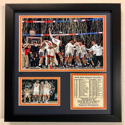 Legends Never Die NCAA Virginia Cavaliers 2018-2019 Men's Basketball National Champions Framed Double Matted Photos, Celebration, 12" x 15"