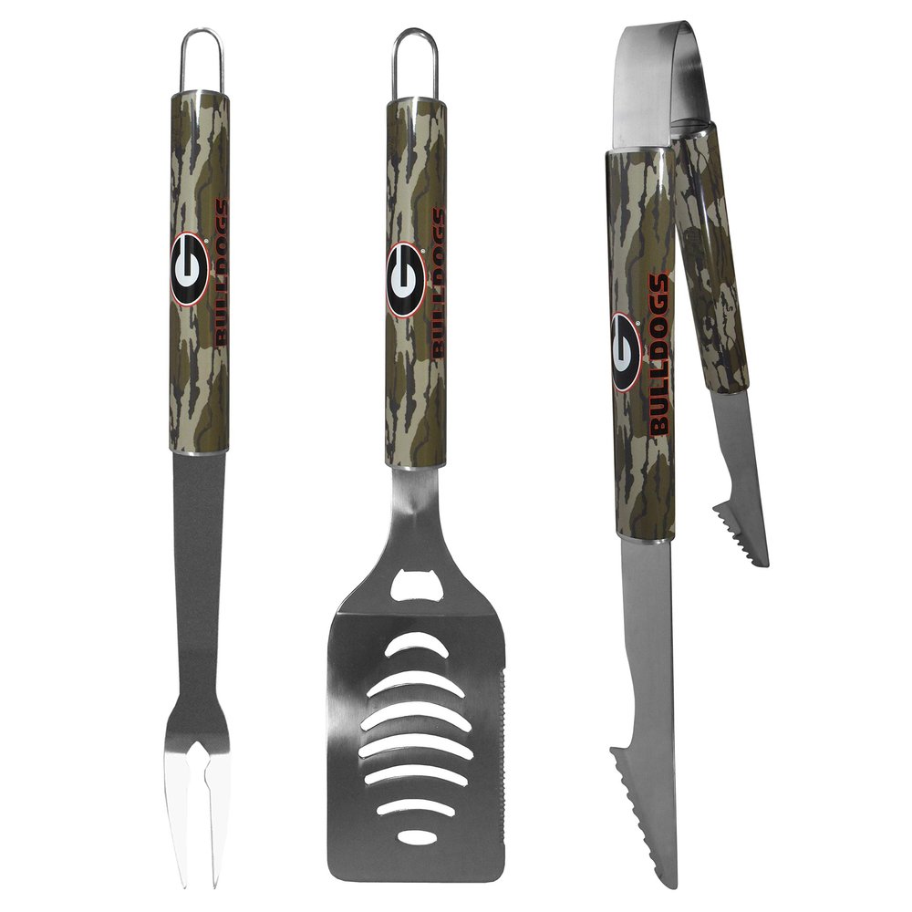 NCAA Siskiyou Sports Fan Shop Georgia Bulldogs BBQ Set w/Mossy Oak Camo 3 piece Green