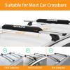 WONITAGO Soft Roof Rack Pads with Two 15 Ft Tie Down Straps for Surfboard, SUP Paddleboard, Snowboard, 28 (Pair) Black view 3