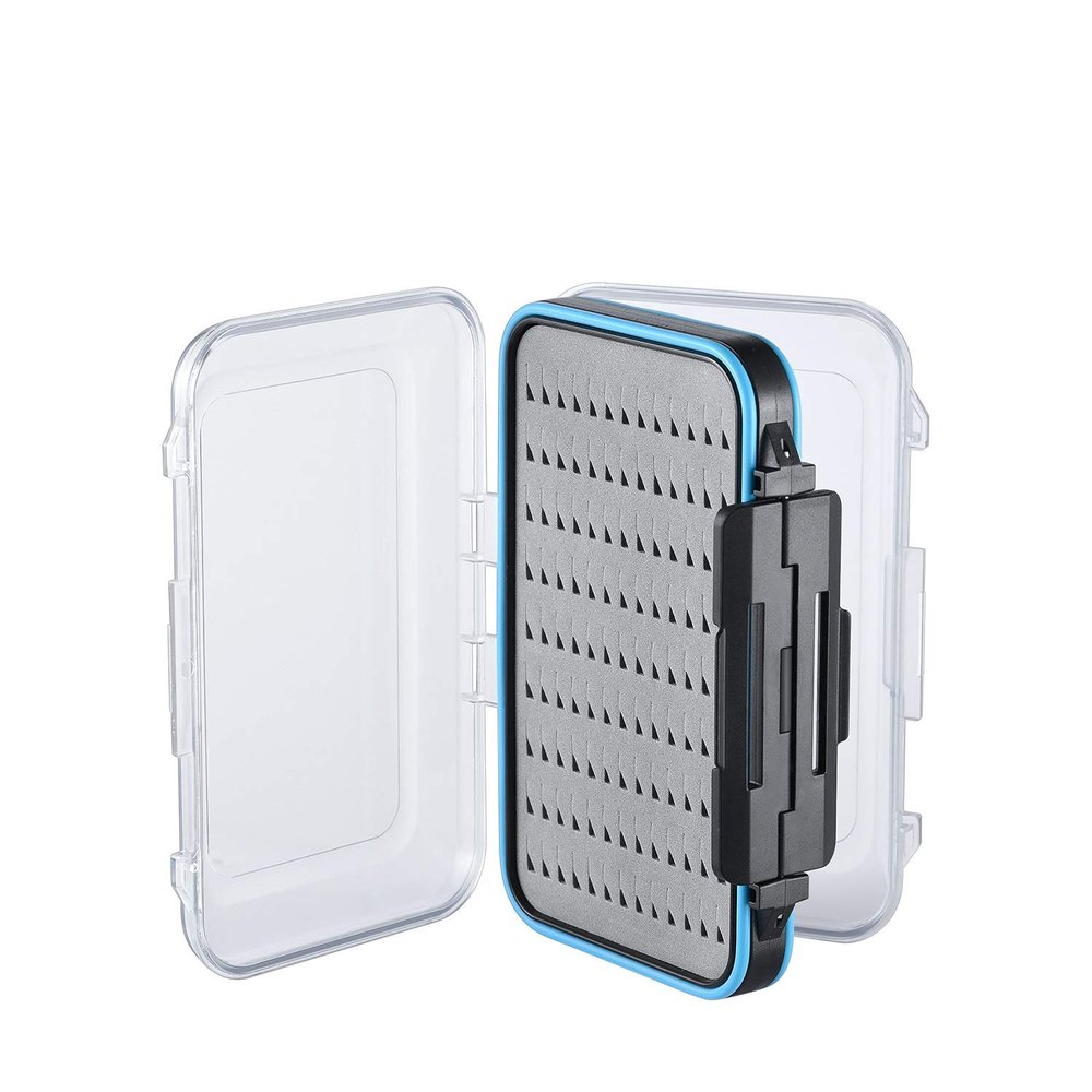 Fly Fishing Box Two-Sided Waterproof Lightweight Fly Box Easy Grip Transparent Lid Fly Fishing Lures Box Multiple Sizes