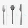 Navaris Titanium Camping Cutlery Set - Lightweight Camping Utensils for One - Knife, Fork and Spoon with Carabiner Clip and Case for Hiking and Travel view 4