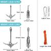 BeGrit Kayak Anchor 1.5lb Small Boat Anchor Folding Marine Anchor for Fishing,Kayak,Paddle Board,Canoe,Jet Ski, with 32.8 ft Anchor Tow Rope Carrying Bag view 2