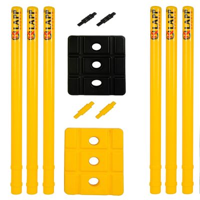 Klapp Six Pcs Plastic Wicket Set with Cover,Black and Yellow