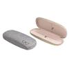 CM Pack of 2 Hard Shell Eyeglasses Glasses Case Linen Glasses Protective Case for Eyeglasses, Sunglasses (Gray & Light Brown) view 2