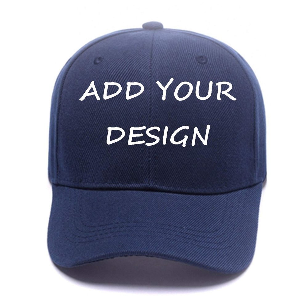 Custom Baseball Cap for Unique Gifts,Personalized Unisex Street Style Plain Hat with Snapback Hats Navy Blue